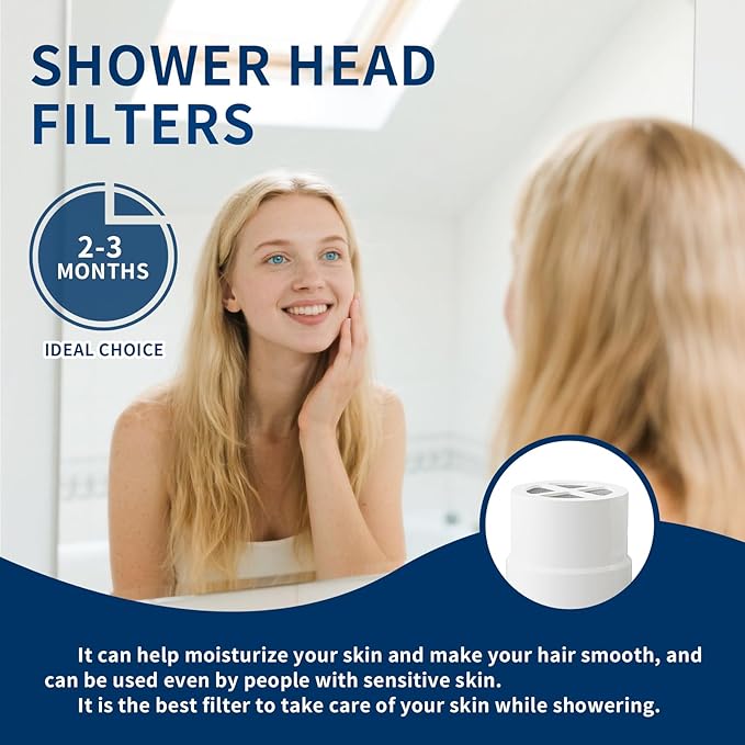 2 Pcs Shower Head Filters, Compatible with Jolie Shower Head, The with KDF-55 Stage Technology - High Pressure Water Filter for Soft Skin & Shiny Hair