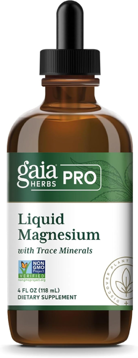 Gaia Herbs Pro Liquid Magnesium with Trace Minerals - Cellular Energy & DNA Production Support Supplement - Liquid Health Supplement with Boron Lithium Orotate & Potassium - 4 fl oz (48 Servings)