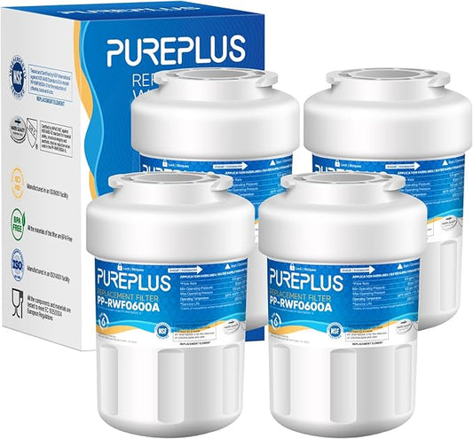 PUREPLUS Replacement for MWF® Refrigerator Water Filters, SmartWater® MWFP, MWFA, GWF, HDX FMG-1, Kenmore® 9991, WFC1201, RWF1060, 197D6321P006, 4 Pack