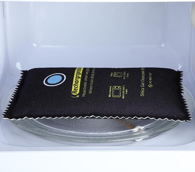 1000g Rechargeable Silica Gel Desiccant Pack of 1, Moisture Absorbers Bag, Discoloration Desiccant Dehumidifier for Dry and Storage Home Closets Gun Safe Cars, Black