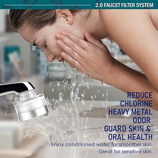 LongLasting Bathroom Sink Faucet Water Filter .Removes 99% Chlorine Heavy Metals. Hard Water Softener. Kitchen Purifier. Relieve Dry, Rough&Itchy Skin, Suitable for Sensitive Skin.TWF Series
