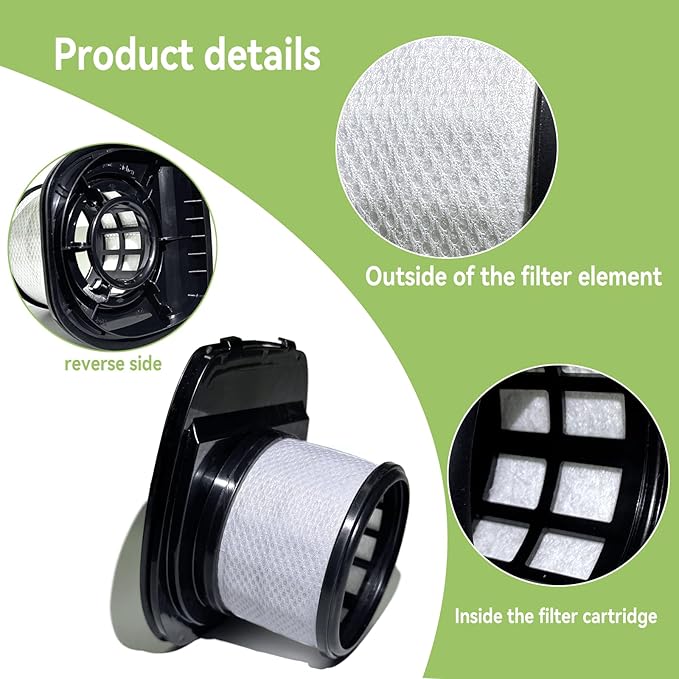 IX141 Replacement Filter for Shark Rocket Pro IX140 IX141 IX142 IZ140 IZ140C IZ141C IZ142 UZ145 Cordless Stick Vacuum,3 HEPA Filter 3 Foam & Felt Filter 1 Cleaning Brush Part # 617FJ140 & 616FJ140