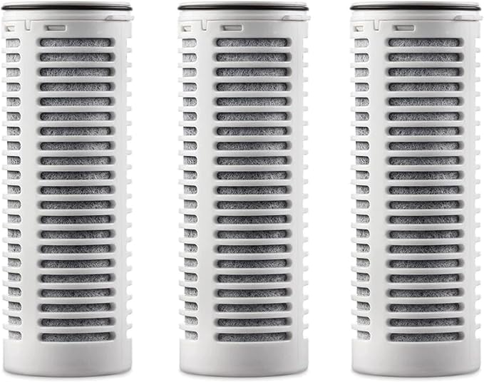 Replacement Filters Compatible with All FACHIOO and Puro® Glass Water Filter Pitcher,Filters 211 Gallons,Carbon Water Filter Removes Lead,Odors,Microplastics, Chlorine,Impurities (Pack of 3)