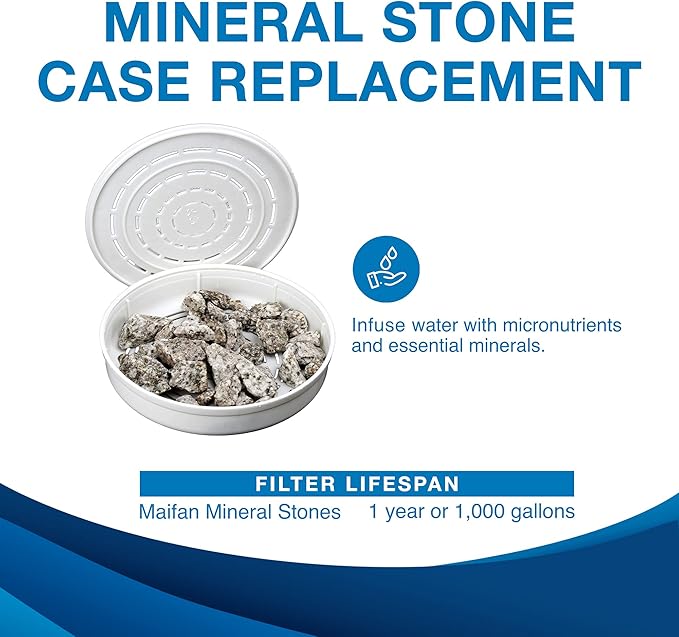 Genuine Maifan Mineral Stones Filter Case Replacement - Exclusively for Zen Water Countertop Gravity Filtration System - Clean and Mineral-Rich Hydration