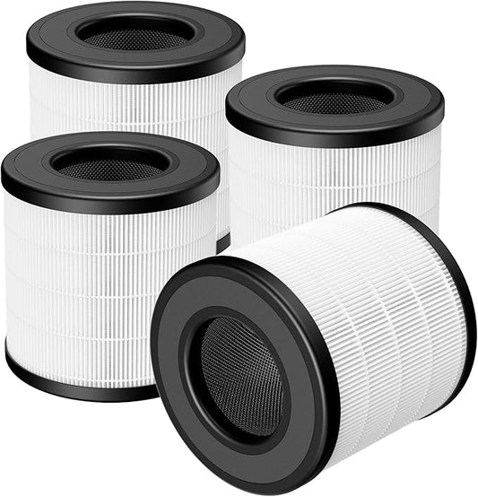 PU-P05/AC201B Replacement Filter for FULMINARE PU-P05 Air Purifier and Purivortex AC201B Air Purifier, 3-in-1 HEPA Filters for Dust Smoke Pollen, 4-Pack(Not fit for T10)