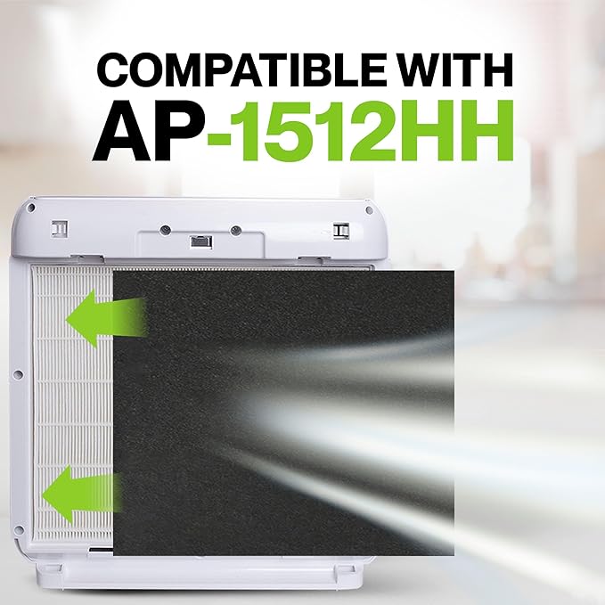 AP-1512HH HEPA Set Replacement for Coway Filter - 2 Year Supply - Compatible with Coway Airmega AP-1512HH & Airmega Filter Replacement - Helps Remove Smoke, Dust, Pollen, Dust, Debris, Pet Dander