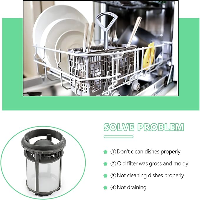 【Upgraded】 W10872845 Dishwasher Pump Filter Cup Assembly Replacement for Amana Kenmore Whirlpool Dishwasher Replace 8579307, W10056425, W10056426, W1005642, AP6030094 by Cenipar