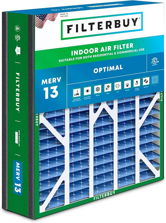 Filterbuy 20x25x5 Air Filter MERV 13 (MPR 1900) Health Defense (1-Pack), Pleated HVAC AC Furnace Filters for Trion Air Bear, Generalaire, Skuttle, and More (Actual Size: 19.63 x 24.13 x 4.88)