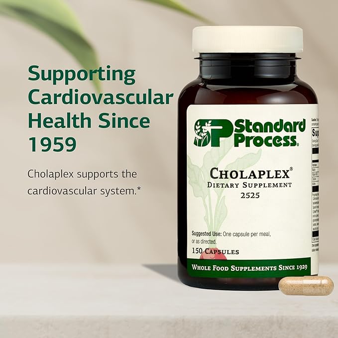 Standard Process Cholaplex - Supplement to Support Heart Health - Supports Healthy Blood Flow & Vascular System - Dietary Supplement to Support Liver Function - 150 Capsules