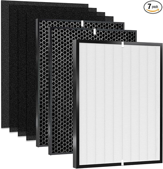 7- Pack 3000 Replacement Filters Compatible with Air Doctor 3000 Serie Air Purifier,Include 1 FLliter, 2 Activated Carbn and 4 Extra Carbn Pre-Filters