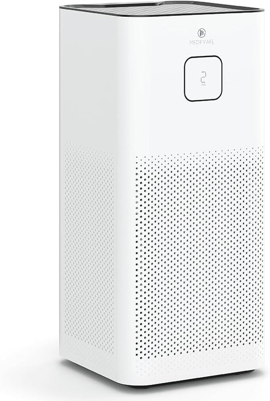 Medify MA-50 Air Purifier V3.0 with True HEPA H13 Filter | 2,640 ft² Coverage in 1hr for Smoke, Wildfires, Odors, Pollen, Pets | Removal to 0.1 Microns | White, 1-Pack