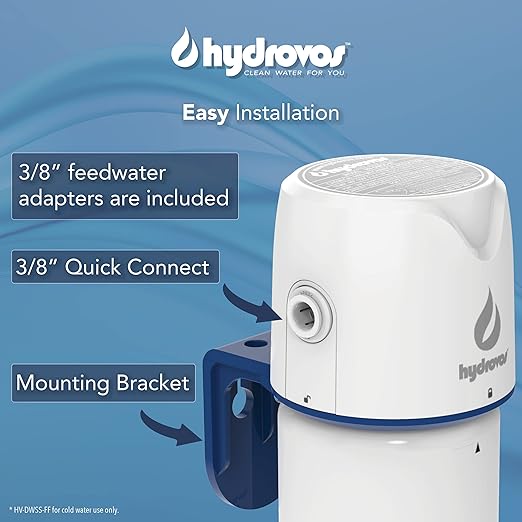 DWSS Under Sink Water Filter for RV, NSF 53 Certified Removes Microplastics, Reduces Cysts, Chlorine, Under Counter Water Filtration System for Kitchen, Bathroom