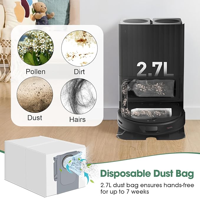 21PCS Accessory Kit for Roborock Q Revo Robot Vacuum Cleaner Replacement Part【Not for Qrevo S/Pro/Plus/MaxV】2 Main Brush, 4 Filter, 4 Mop Pad, 4 Side Brushes, 4 Dust Bag, 3 Cleaning Tool