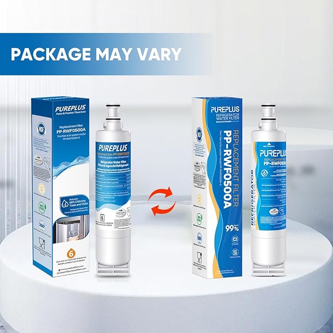 PUREPLUS 4396508 Refrigerator Water Filter, Replacement for EDR5RXD1, EveryDrop Filter 5, 4396510, 4392857, Kenmore 46-9010, 9085, LC400V, WF-NLC240V, RFC0500A, WF285, W10186668, 2Pack