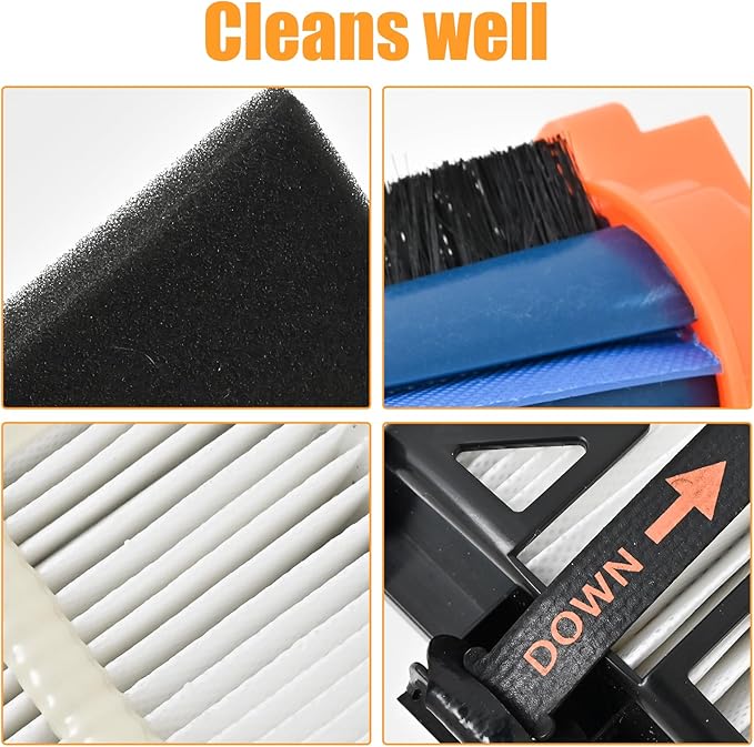 Replacement Parts for Shark AI AV2501AE RV2502AE RV2610WA AV2501S RV2520 AOUS AV2510 AOUS AV2511AE Vacuum Cleaner,Accessory kits with Main Brush,Filters,Side Brushes,Pre Filter,Foam Filter ﻿