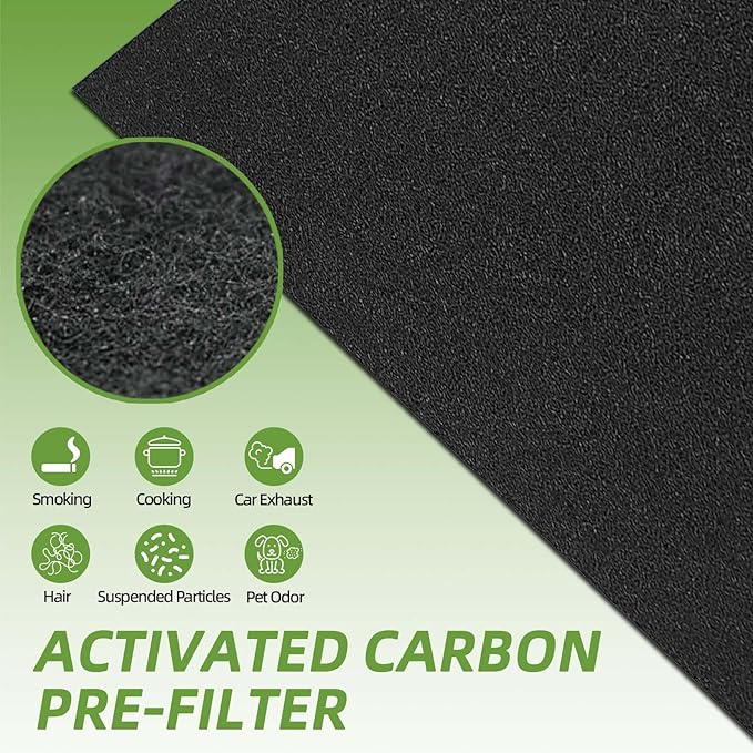 115115 Replacement Filter A for Winix Plasmawave Air Purifier C535 5300 5300-2 5500 6300 6300-2 P300 C909 9800, 3 C535 Filters + 6 Activated Carbon Filters