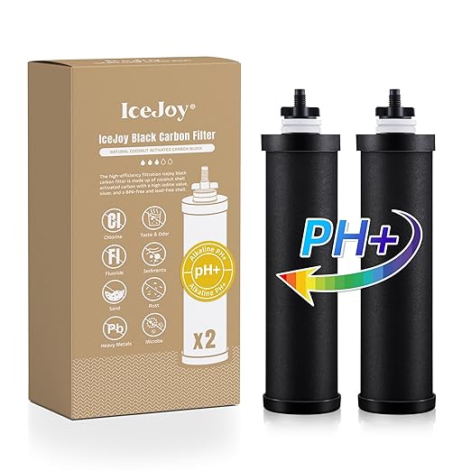 Alkaline Carbon Rods (2 Pack) for Gravity Water Filters – Raises pH up to 9.2, Replacement for Berkey® BB9-2® Black Filters, Berkey® Gravity System & More, NSF/ANSI 42 Certified