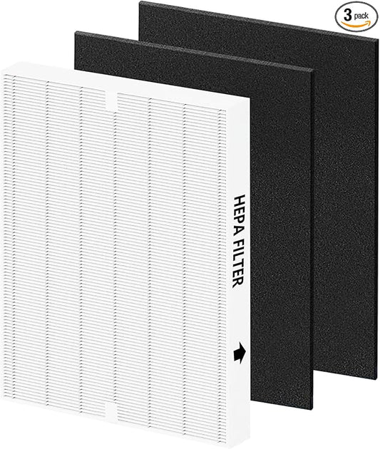 AP-1512HH Replacement Filter for Coway Airmega AP-1512HH and Airmega 200M Series Air Purifiers, Funmit 1 True HEPA Filter and 2 Activated Carbon Pre-Filters, Compared to Part # 3304899