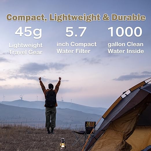 Miniwell L630 Portable Water Filter with Upgraded Vacuum Packaging - 25 Year Storage, Long Lasting and Versatile Usage Options, Single