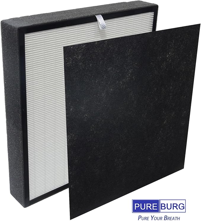 PUREBURG Replacement True HEPA Filter Set Compatible with Alen A350 and A375 Air Purifiers, Part No. BF25A (Also Compatible BF15A),H13 Activated carbon Air Clean Dust VOCs Odor,1+4 Pre-Filters