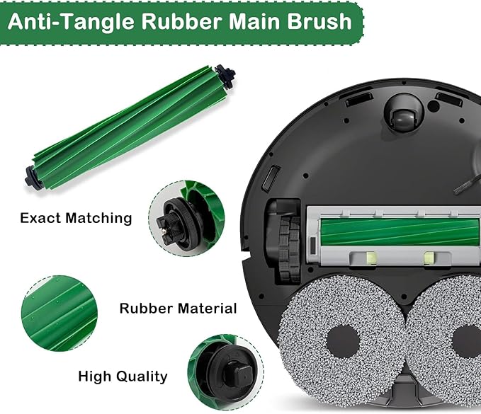 22 Pcs Replacement Parts for iRbot Roomba Plus 405 Combo/505 Combo Robot Vacuum Accessories Kit, Includes 2 Roller Brush,3 HEPA Filters, 4 Mop Pads, 6 Side Brush, 6 Dust Bags