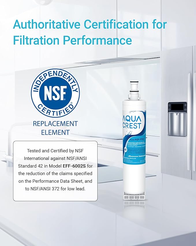 AQUA CREST 4396508 Refrigerator Water Filter Replacement for Whirlpool® WF-NLC240V, NL300, 4392857, 4396510, 4396509, 4396547, LC400V, 4396510p, PNL240V, EveryDrop® Filter 5, EDR5RXD1, 3PACKs