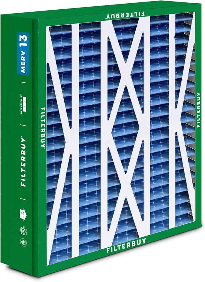 Filterbuy 21x27x5 Air Filter MERV 13 Optimal Defense (1-Pack), Pleated HVAC AC Furnace Air Filters Replacement for Trane Perfect Fit & American Standard (Actual Size: 20.56 x 26.13 x 4.97 Inches)