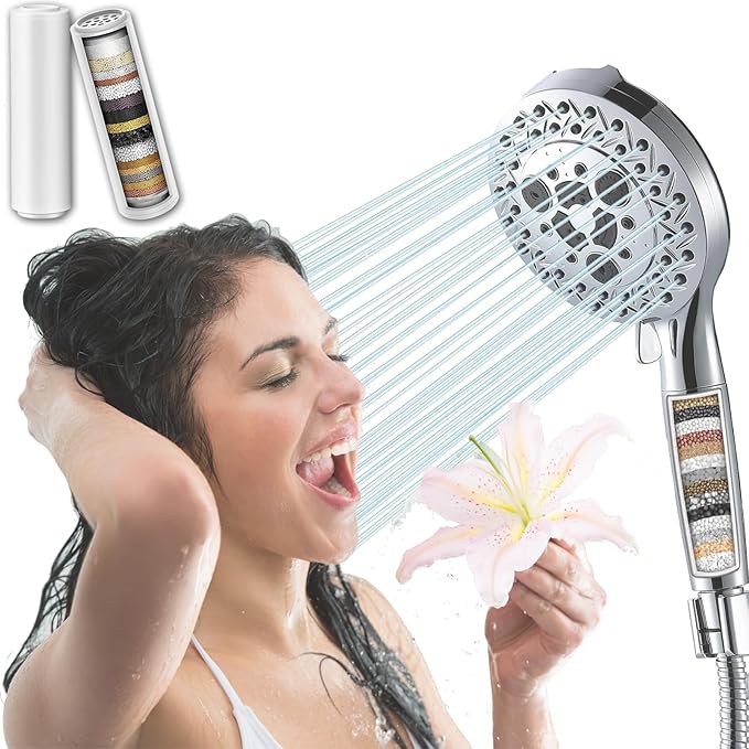 Shower Filter Replacement Cartridge for Yiktop Shower Head Filter, 15 Stage Shower Water Filter, 2 Pack