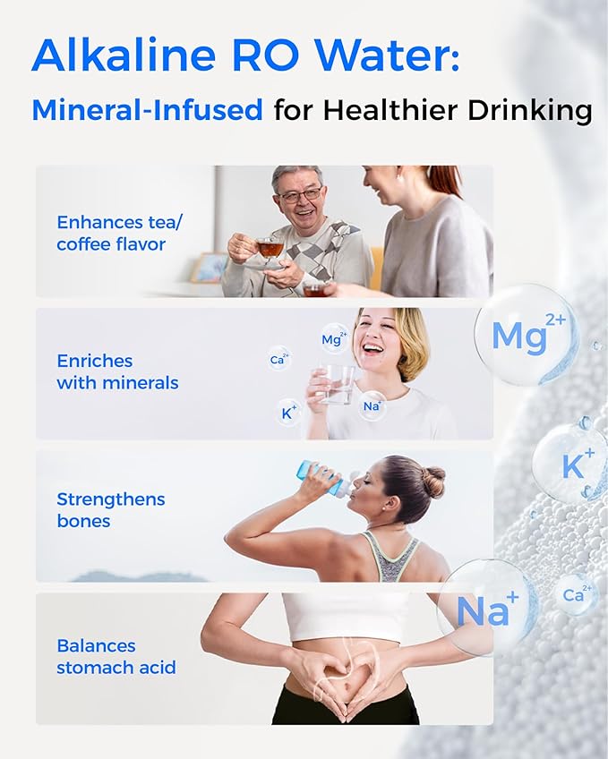 [Dual Flow] Waterdrop WD-T4-A Alkaline pH+ Reverse Osmosis Water Filter, NSF/ANSI 372 Certified, 10-Stage, 450GPD Tankless Undersink RO Filtration System, 2:1 Pure to Drain, BPA Free, Plug-in required