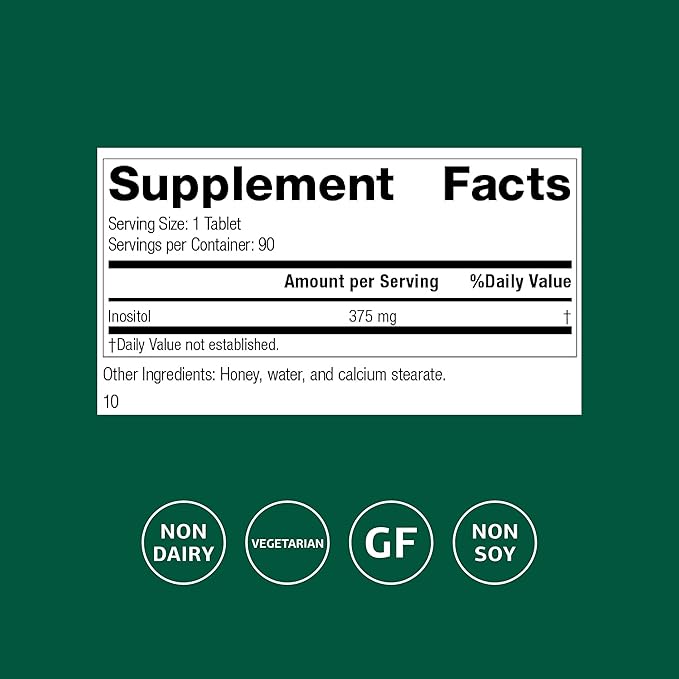 Standard Process Inositol - Supports Nervous System, Lipid Metabolism & Cardiovascular Health - Vegetarian, Gluten-Free, Non-Dairy & Non-Soy - 90 Tablets