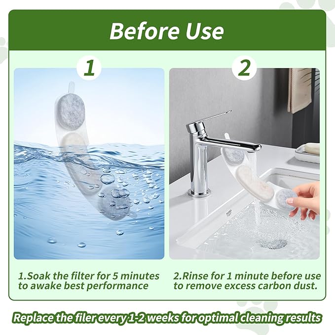 16 Sets Pet Dog Replacement Filters Compatible with Smartoo 7l/236oz/1.8G Dog Water Fountain, Water Fountain Filters for Stainless Steel Dog Water Fountain