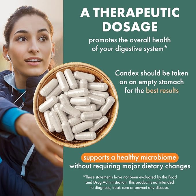 Pure Essence Candex Supplement - Yeast Overgrowth Supplement with Digestive Enzymes, Yeast Infection Probiotic Treatment for Men and Women - 120 Capsules