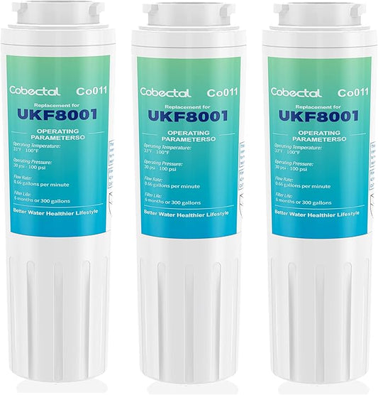 EDR4RXD1 Replacement For whirlpool Water Filter UKF8001, Filter 4 krfc300ess01 wrf555sdfz16 wrx735sdhz00, wrx735sdhz02, fit for May*tag Ukf8001axx-200, Hdx Fmm-2 Water Filter 3 pack