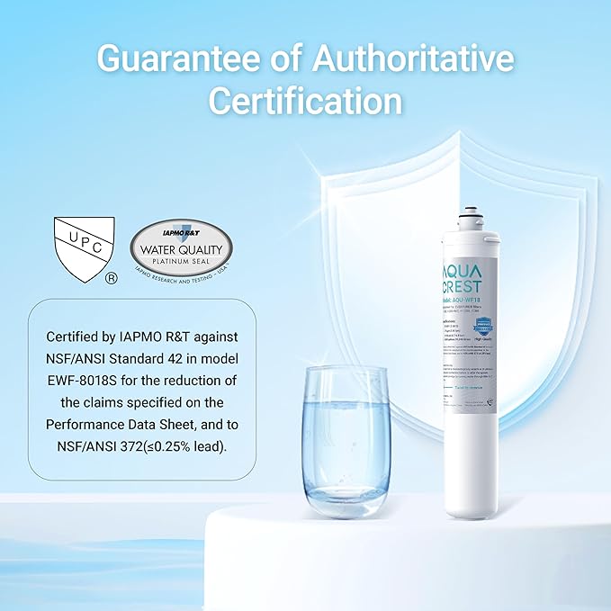 AQUACREST H-300 Under Sink Water Filter, NSF/ANSI 42 Certified, 24K Gallons, Replacement Cartridge for Everpure H-300, H-300-NXT, 7CB5, EV9270-71, EV9270-72, EV9618-11, EV9855-50, EV9282-01, Pack of 1