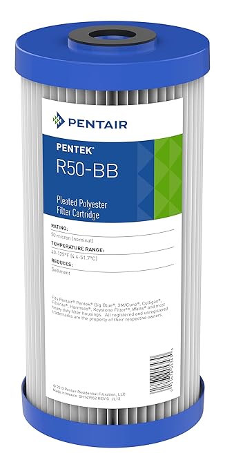 Pentair Pentek Big Blue Filter Housing and Sediment Water Filter Bundle | R50-BB