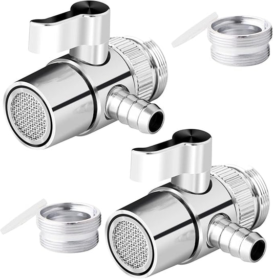 Faucet Diverter Valve with Aerator for Countertop Water Filter,Faucet Adapter to 3/8" Barb outlet,Faucet Splitter for Water Diversion