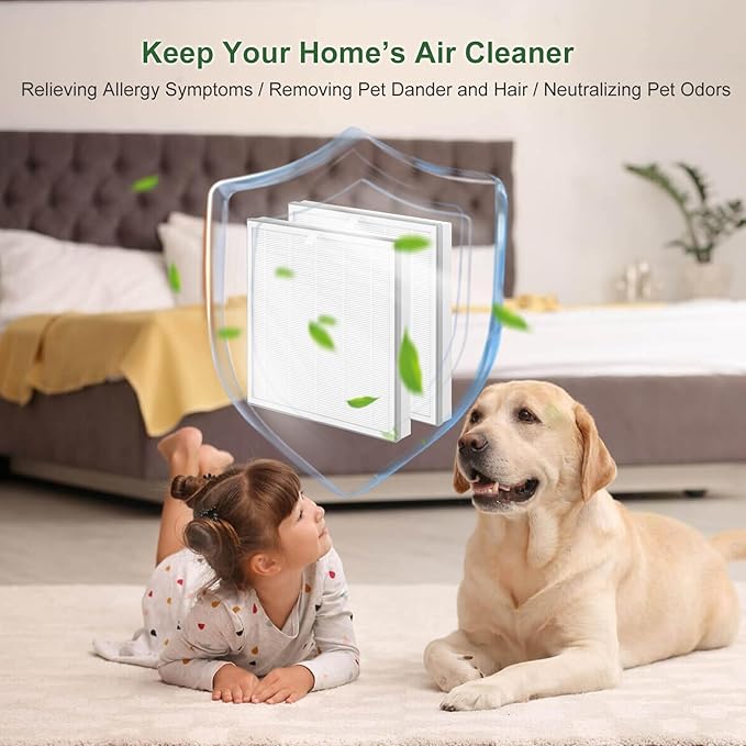 2 Pack H7124 H13 True HEPA Replacement Filter with Washable Pre-filters, Compatible with GoveeLife H7124 H712C Smart Air Purifier, Part Number H7124-RF H721C-RF