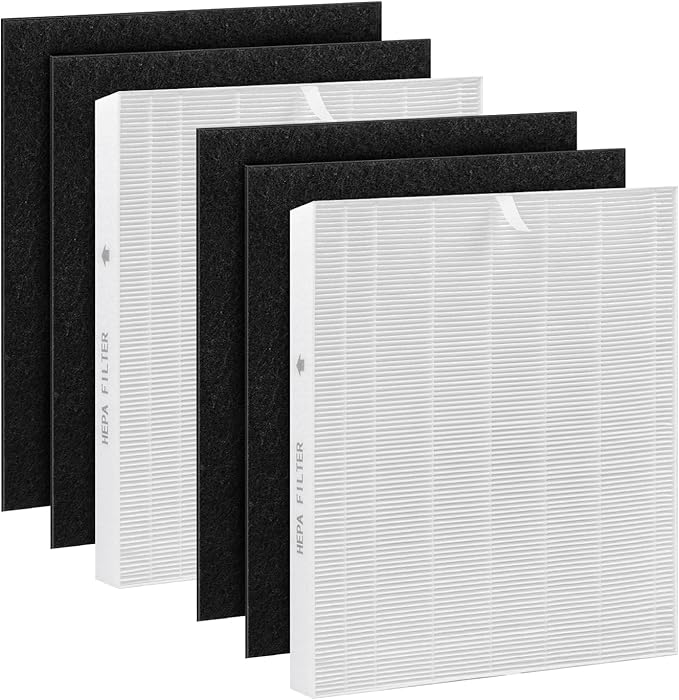 AP-1512HH Replacement Filter Set for Coway Airmega AP-1512HH & 200M Air Purifiers – 2 Pack True HEPA Filters and 4 Activated Carbon Pre-Filters,Long-Lasting Air Purifier Filters