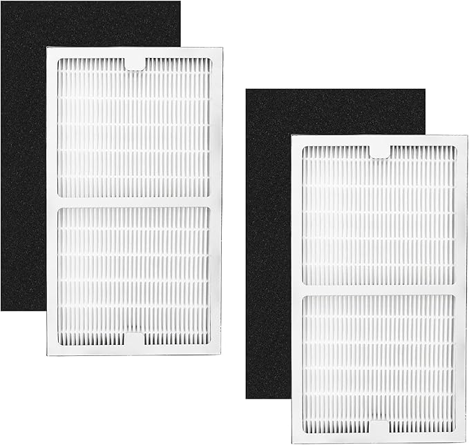 Gekufa Replacement Filter C Compatible with Idylis IAF-H-100C, IAP-10-200, IAP-10-280 for Idylis Air Purifiers Include 2 Filters & 2 Carbon Filters