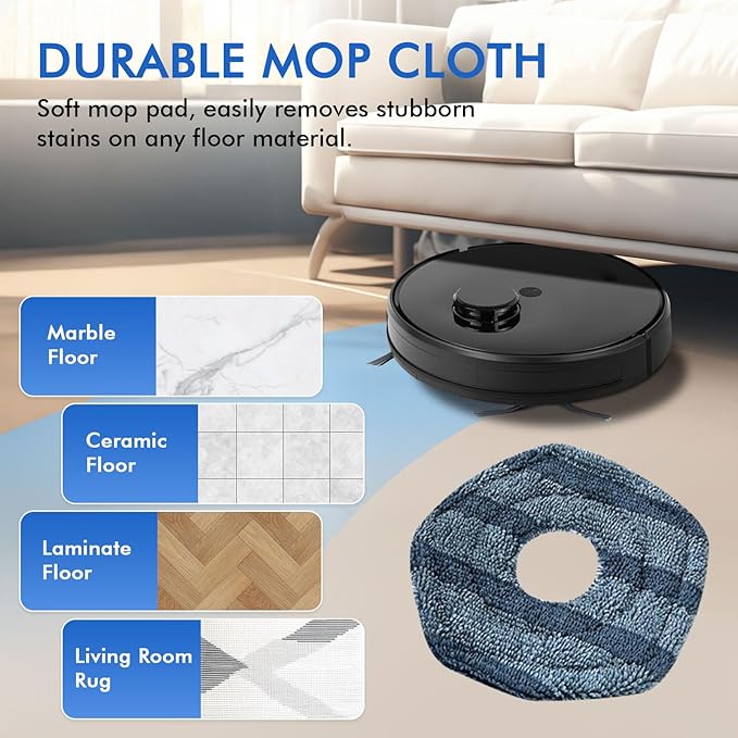 30 Pack X10 Pro Replacement Parts Compatible with eufy X10 Pro Omni Robot Vacuum,2 Main Brushes,8 Side Brushes+ 6 HEPA Filters+6 Mop Cloths+ 6 Dust Bags+2 Tools