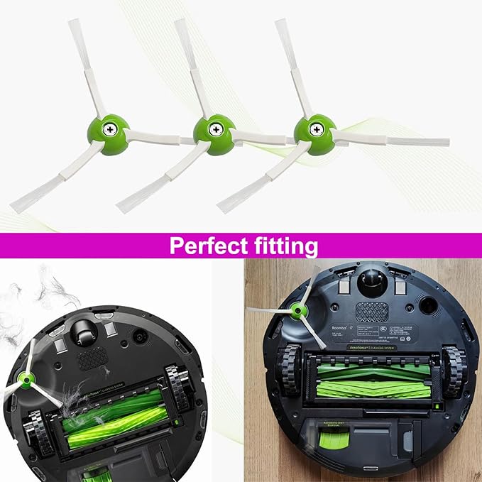 Replacement Parts for irobot Roomba i,e&j Series,Roomba i3 i3+ i4 i6 i6+ i7 i7+ i8 i8+ E5 E6 E7 Vacuum Cleaner, Roomba accessories kits 1 Set Rubber Brushes,4 HEPA Filters,4 Side Brushes