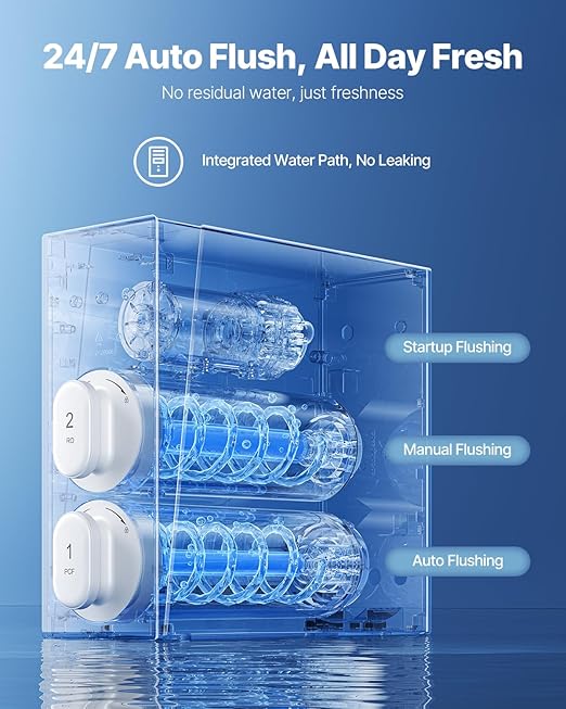 VEVOR Reverse Osmosis System, 400 GPD 8-stage Tankless Reverse Osmosis Water Filter, Certified Under Sink Water Filtration System, 2:1 Pure to Drain, Reduces TDS, Lead, Chlorine, Bad Taste, Odor