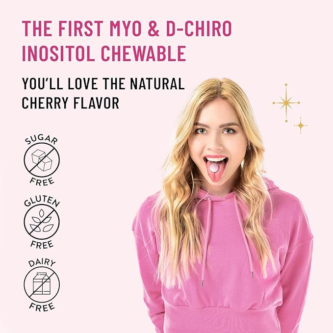 Legendairy Milk Pure Inositol Chewable Tablets - Myo-Inositol & D-Chiro Supplement for Hormonal Balance & Fertility Support - Ideal 40:1 Ratio - 30 Day Supply (Pack of 3)