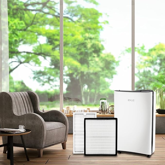 Gekufa Replacement Filter C + D Compatible with Idylis IAP-10-280, for Idylis Air Purifiers Include 1C+1D Filter each & 2 Carbon Filters