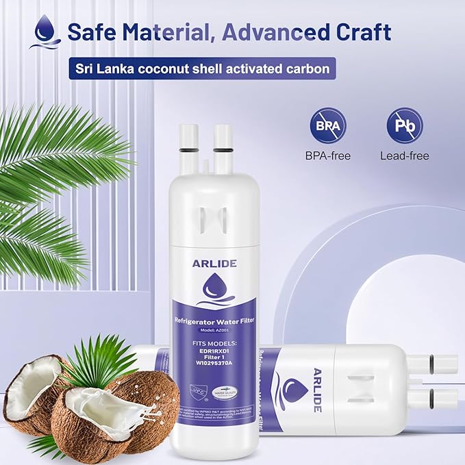 Water Filter Replacement for W10295370A, EDR1RXD1, Filter 1, W10295370, P4RFWB, P8RFWB2L, 46-9930, 46-9081 (3 Packs)