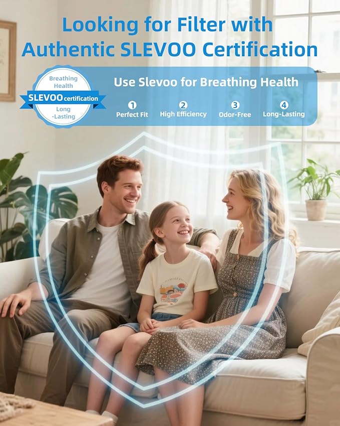 SLEVOO Air Purifier for Home Bedroom up to 1015 ft², Allergies Pet Hair, 3-in-1 Filter with hepa Air Purifier, Ultra Quiet 24 DB Sleep Mode,Aromatherapy,clean for Allergies,Pollutants,Smoke （White）