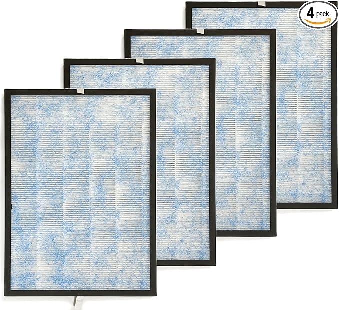 Nispira True HEPA with Activated Carbon Pre Filter Replacement Compatible with Membrane Solutions MSA3 Air Purifier, 4 Packs