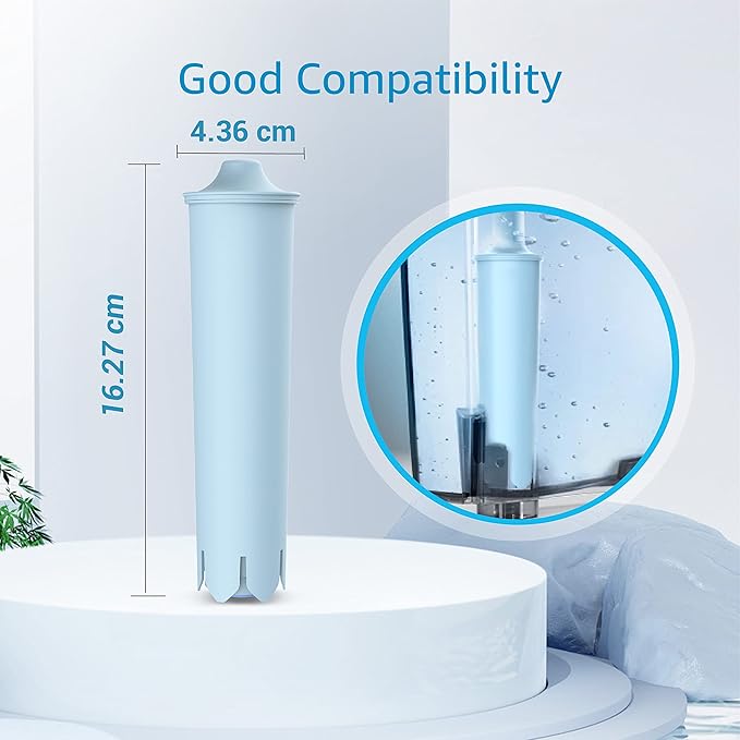 AQUA CREST Coffee Filter, Replacement for Jura® Filter Clearyl/Claris Blue Capresso® Clearyl Coffee Machine Water Filter, 4 Packs