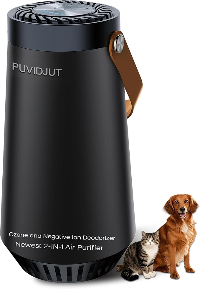 Ozone Machine for Car and Ionic Air Purifier 2-IN-1 to Clean Pet Smell,Smoke Odor, and Dust, Pollen for Home Room, Car and Personal Spaces