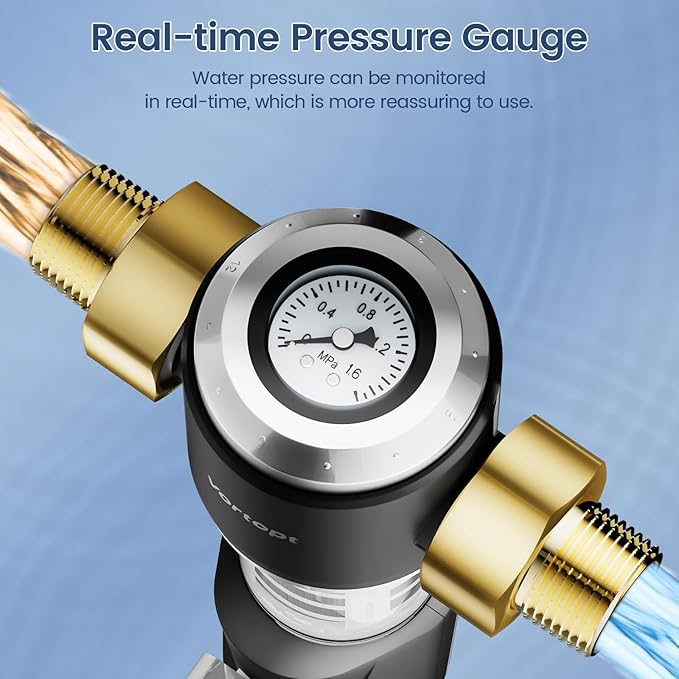 Spin Down Sediment Water Filter,Automatic Flushing,Protect Other Filter Systems and Appliances,40 Micron Flushable Prefilter Filtration (VT-Q800)